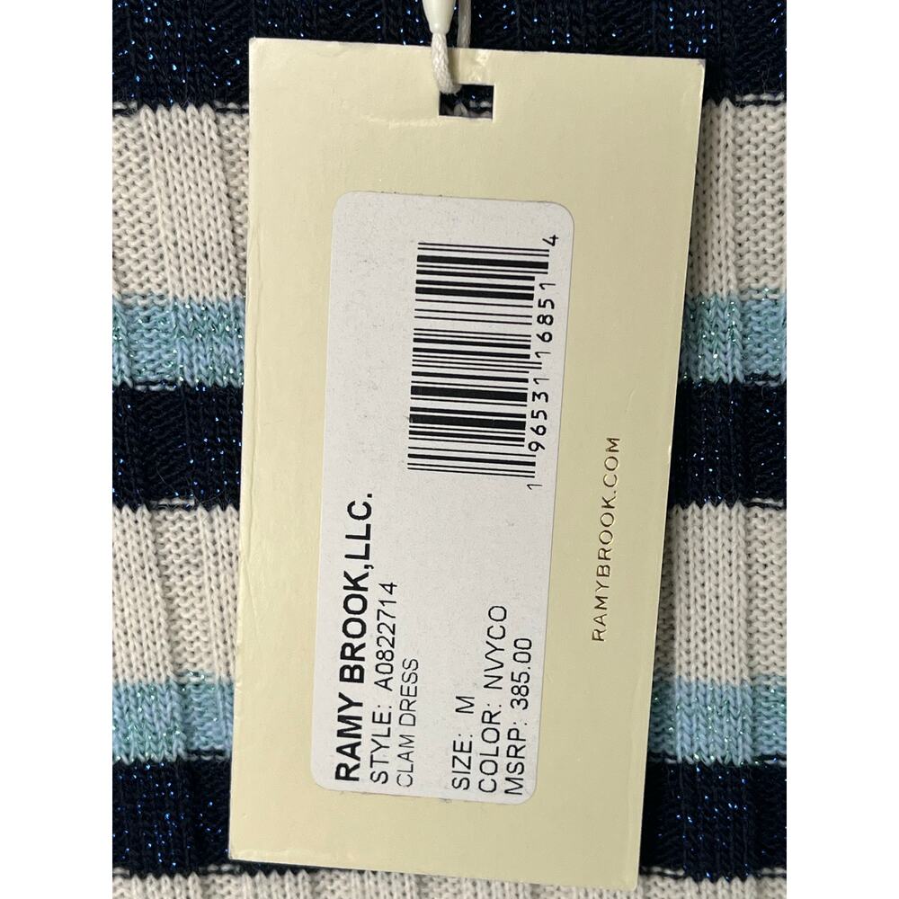 Ramy Brook Clam Dress Navy/Light blue/white, size M, NWT - Picture 3 of 11